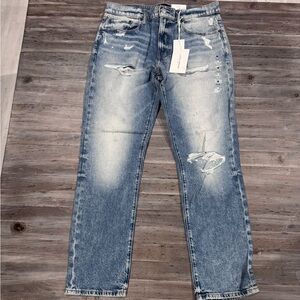 NWT Lucky 223 Straight Distressed Blue Jeans